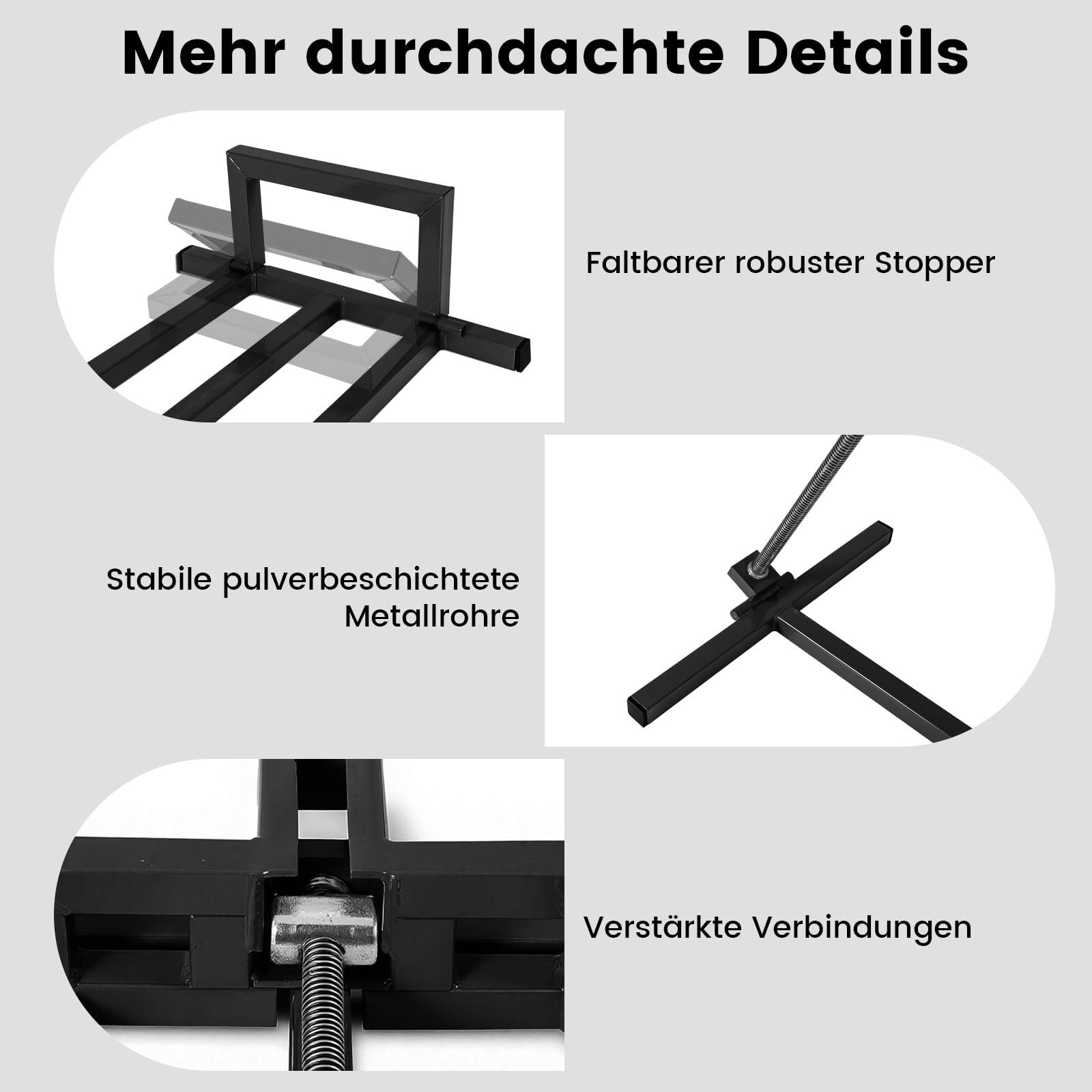 RELAX4LIFE Rasentraktorheber bis 400 kg, stufenlos verstellbar, für Aufsitzmäher bis 45° Neigung, schwarz
