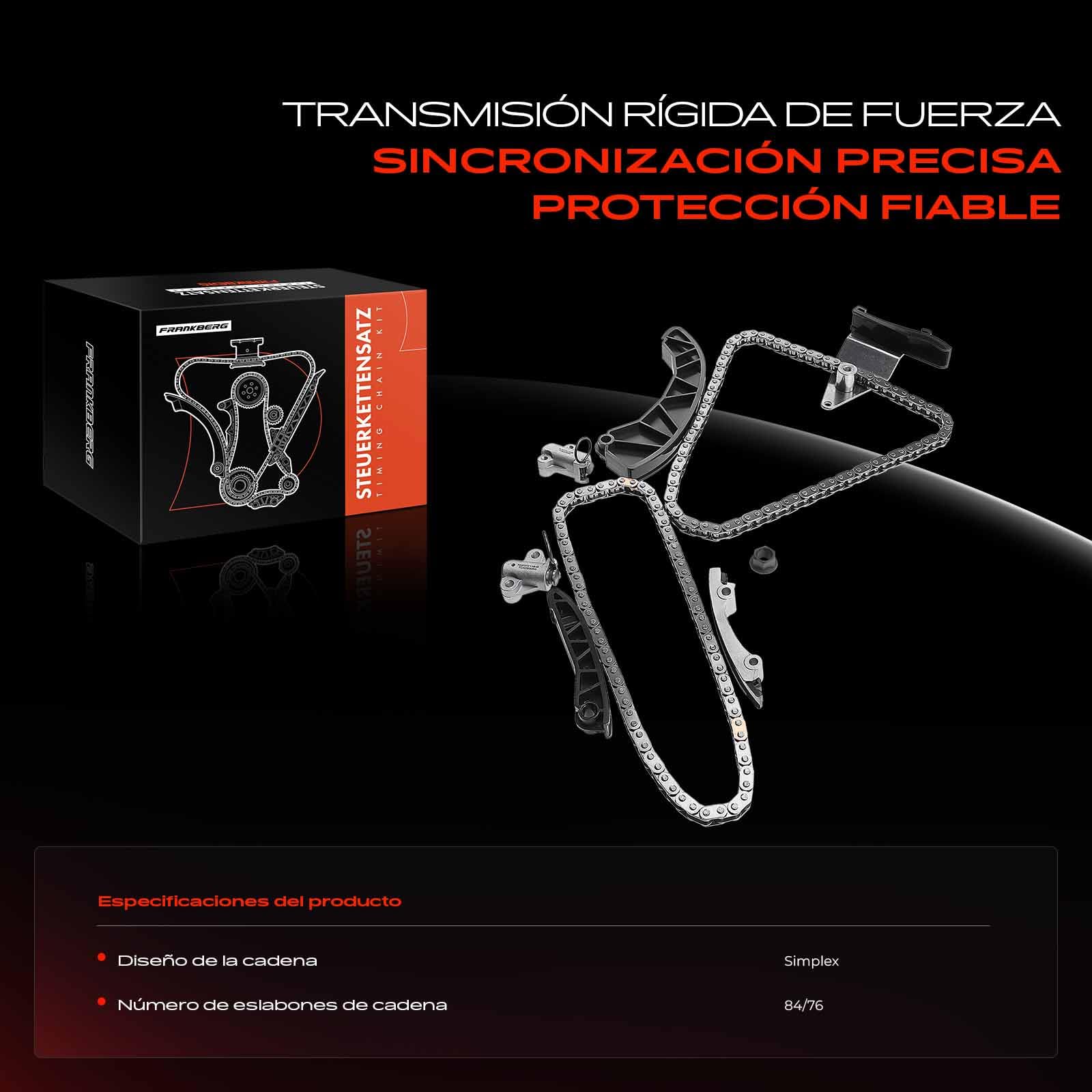 Frankberg Kit de cadena de distribución 243512A000 | Compatible con: Alma AM, Río III UB, Venga YN, i20 GB IB, Río II JB, Cerato LD, Picanto SA, Pro Cee'D ED