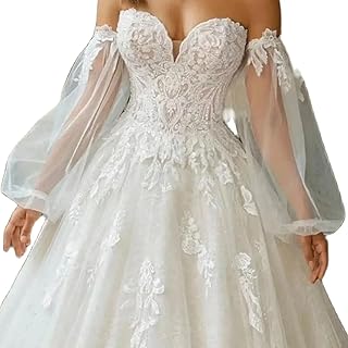 Lace Appliques Detachable Puff Sleeves Bridal Removable Long Sleeves