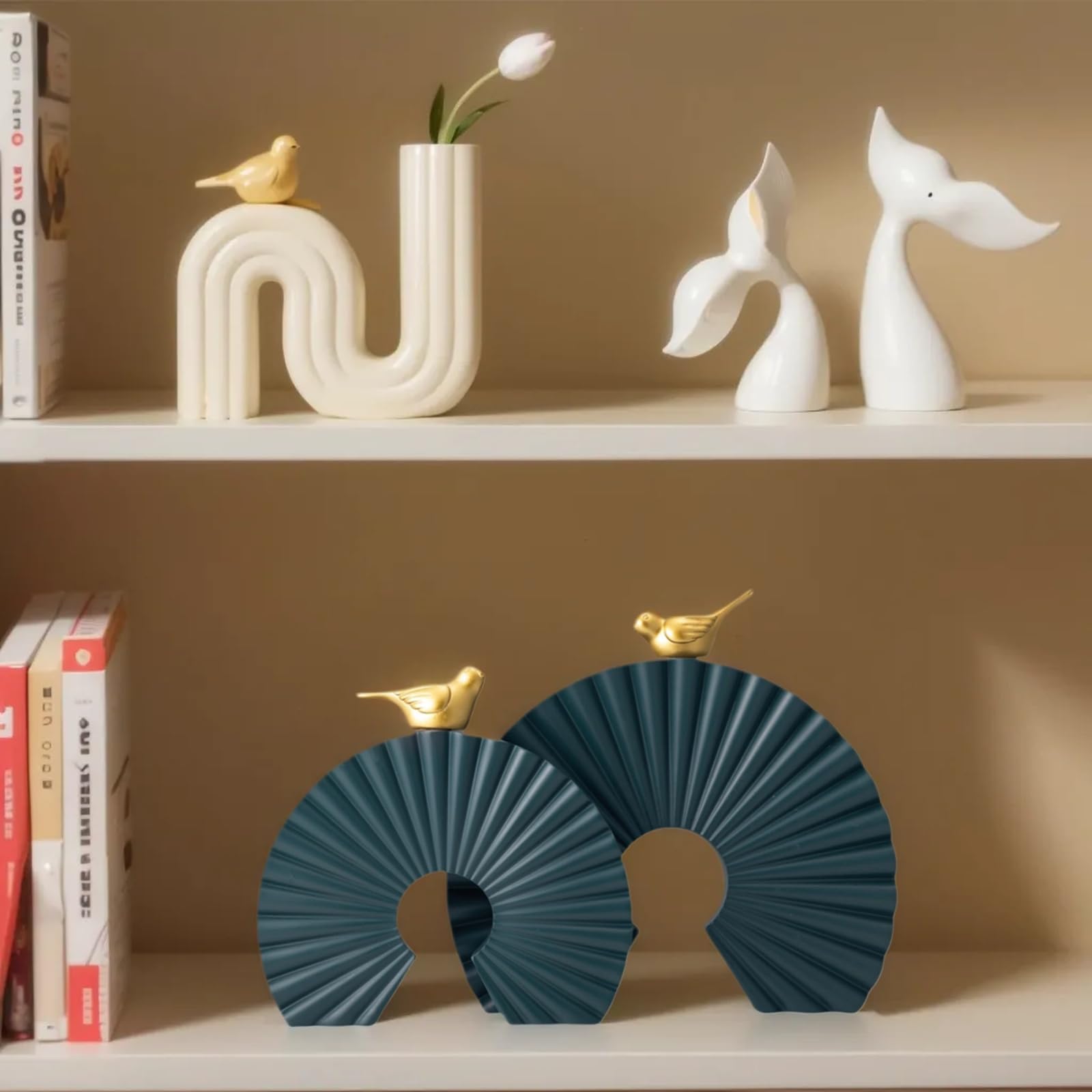 Objetos decorativos contemporáneos y únicos sobre el gabinete, decoración moderna del hogar, artículos de decoración para sala de estar, soporte de TV, centros de mesa de decoración (verde