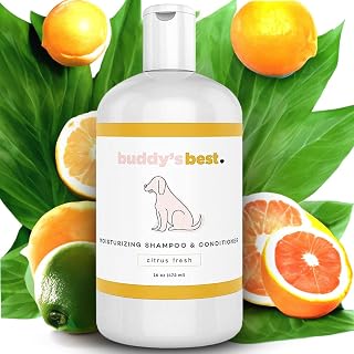 Dog Shampoo for Smelly Dogs - Skin-Friendly, Oatmeal Dog Shampoo and Conditioner for Dry and Sensitive Skin - Moisturizing Puppy Wash Shampoo, Citrus Fresh Scent, 16oz