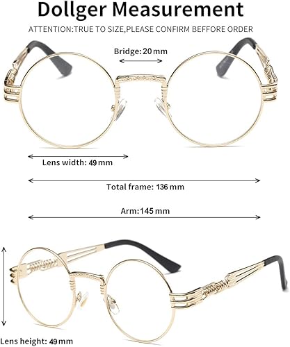 Miniatura 4 de Dollger Gafas de sol redondas Steampunk con marco de metal