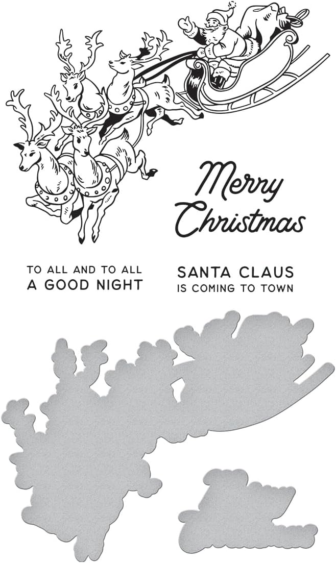 Spellbinders BP-221 Santa's Sleigh Press Plate & Die Set from The Glad Tidings Collection by Simon Hurley