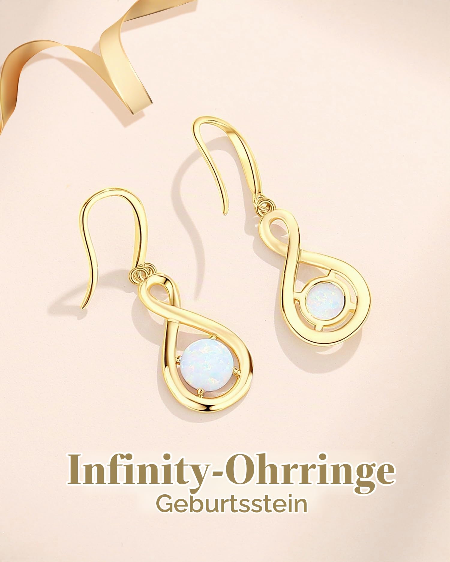 FANCIME Infinity Ohrringe Hängend für Damen mit künstliche Geburtsstein