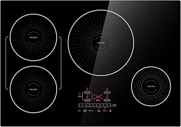 30 Inch Induction Cooktop 4 Burners, Flat Glass Top Electric Stove Hob with Bridge-SYNC, 3 Preset Modes Booster, Timer, Pause, Child Lock, Drop in, 208240V/40A, Black
