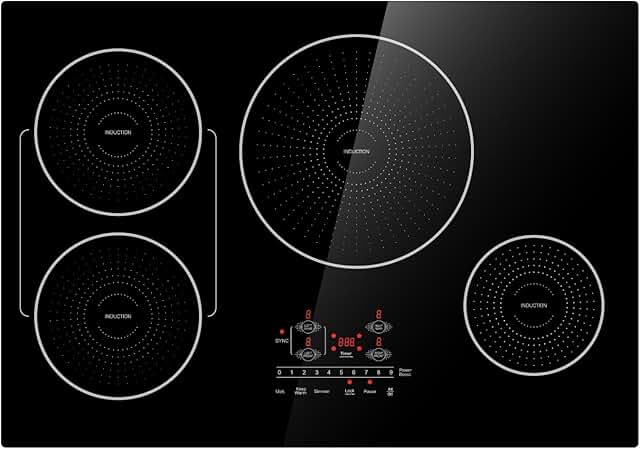 Premium 30 Inch 4-Burner Induction Cooktop with Bridge-SYNC Technology
