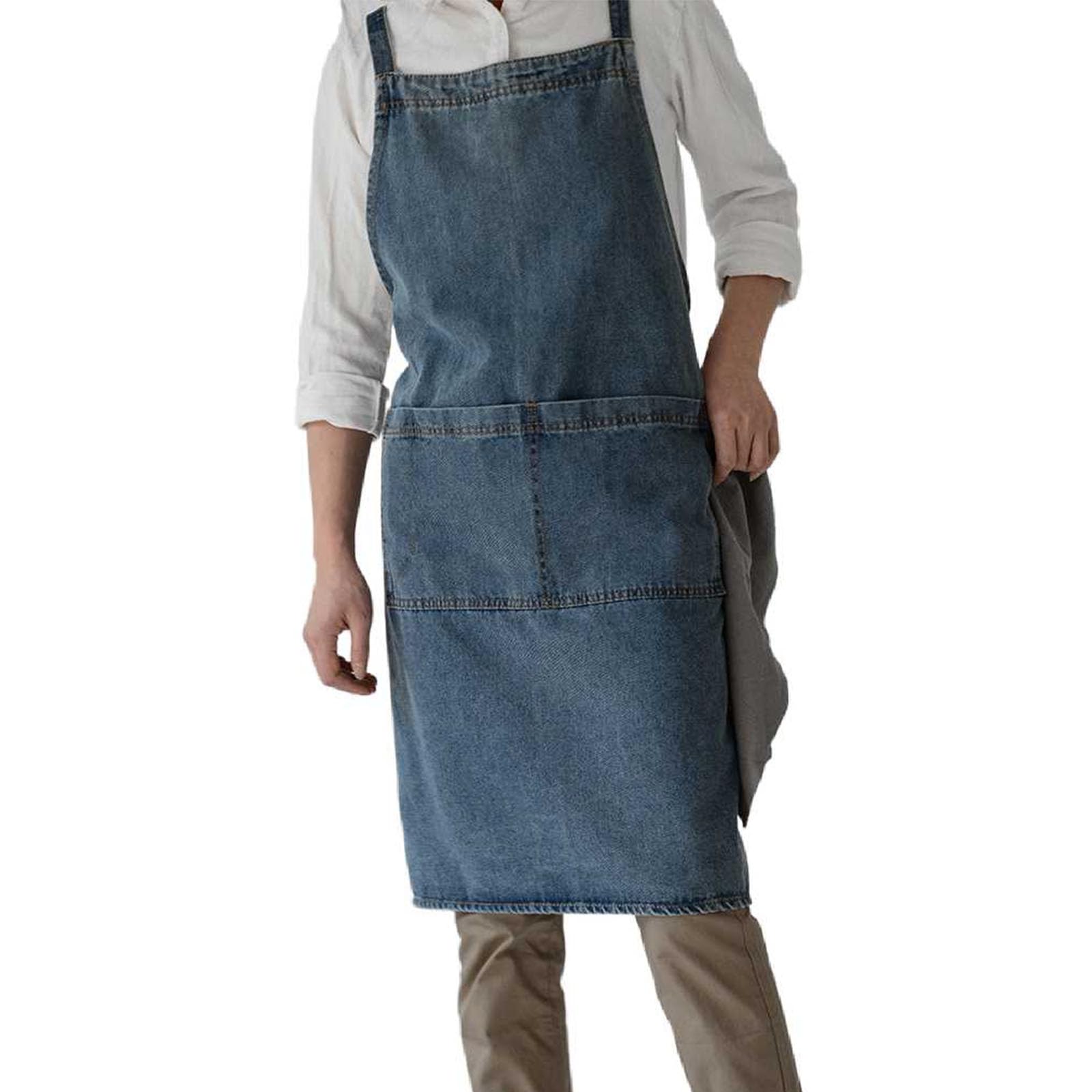 Tablier de cuisine japonais en jean réglable coton unique A