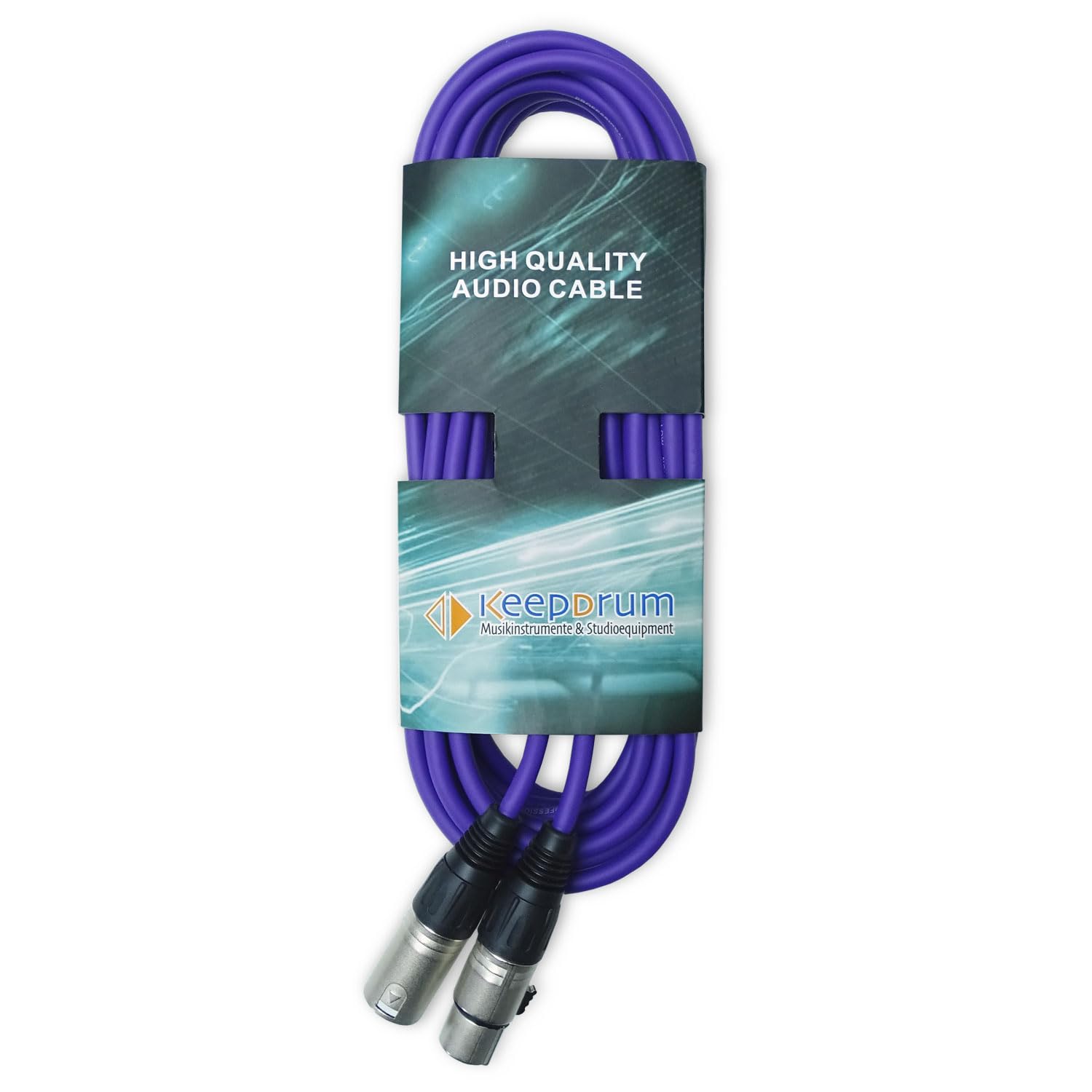 keepdrum mc001xx-10m-pu - Cable de Micrófono con Conectores XLR (3 pines, 10 m, 4 unidades), color lila