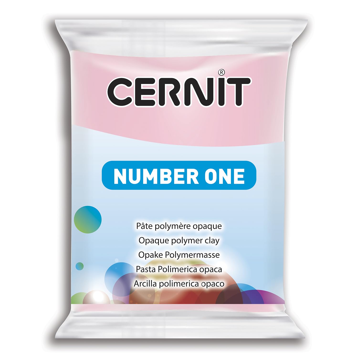 CERNIT CE0900056475C - A Pack of Polymer Clay Block - Number One Range - Modelling and Baking Clay - Pink Colour - 56 g Block - Manufactured in Belgium