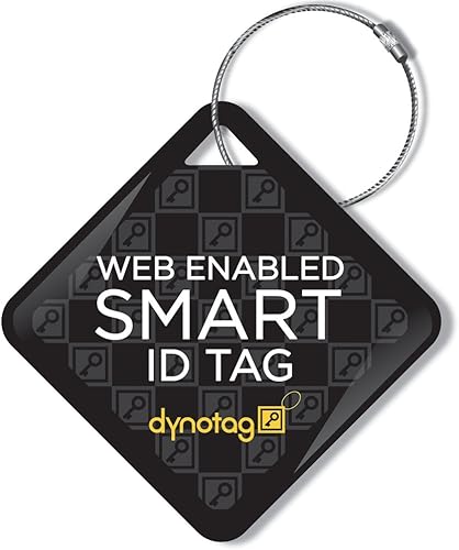 Dynotag Etiqueta de identificación inteligente habilitada para la web, etiqueta Delue Steel con bucle de acero trenzado, con DynoIQ y servicio de