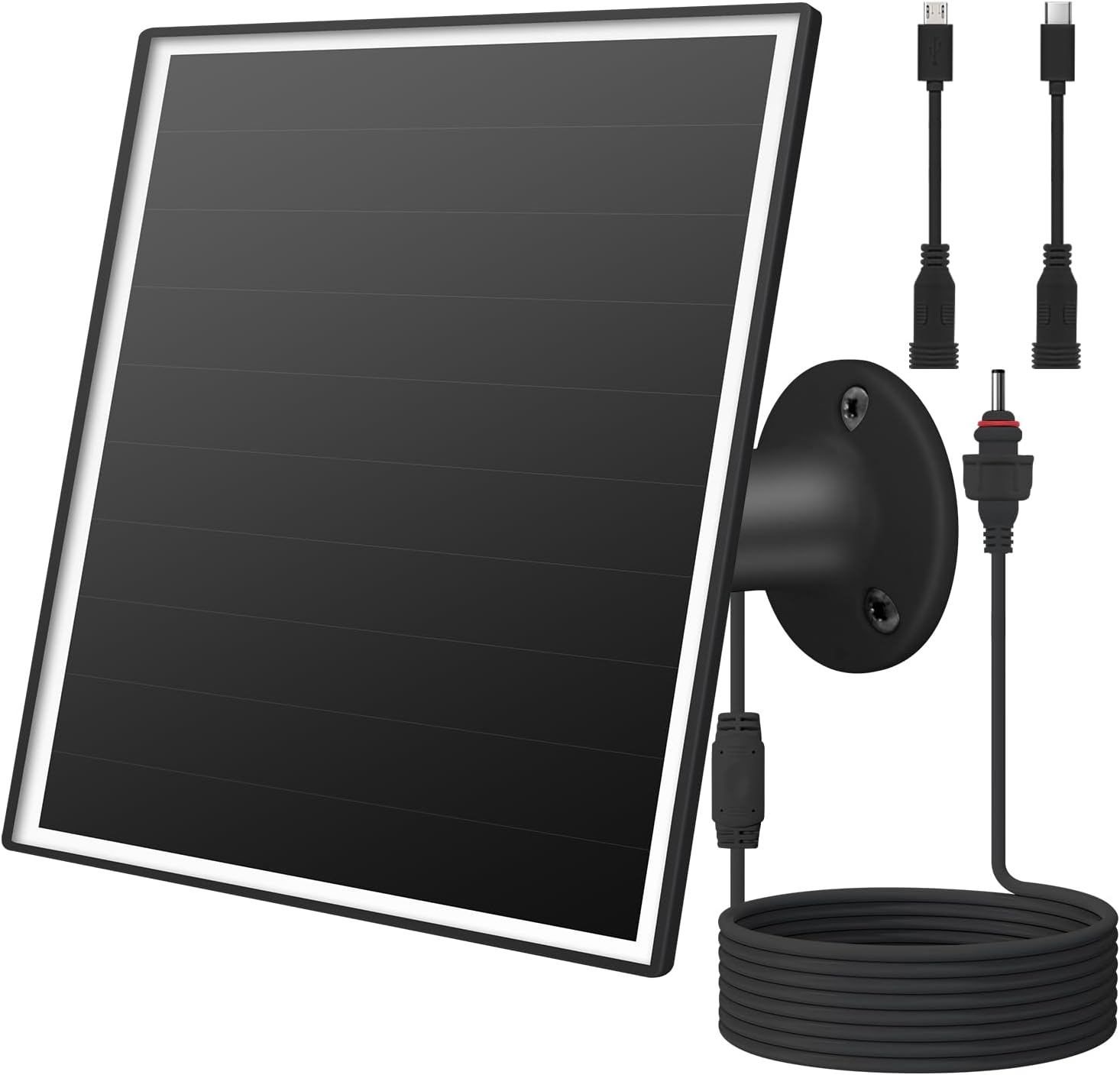 6W Photo voltaic Panel Charger for Outside Safety Cameras. Micro USB/USB – C/DC (35 * 135) Matches Eufy/Wyze/Ring Digital camera, 9.8ft Cable,Waterproof Stabilization System for Battery Safety Quick Charging