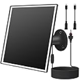 6W Solar Panel Charger for Outdoor Security Cameras. Micro USB/USB - C/DC (35 * 135) Fits Eufy/Wyze/Ring Camera, 9.8ft Cable,Waterproof Stabilization System for Battery Protection Fast Charging