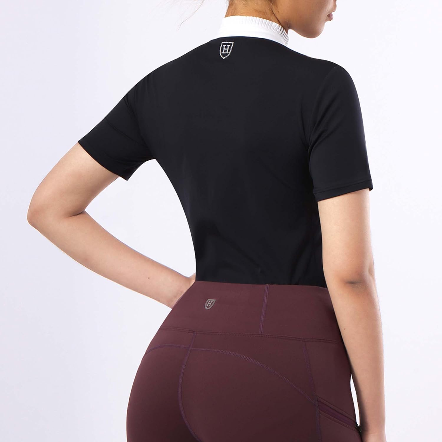 Harrison Howard Women's Equestrian Short Sleeve Riding Top Show Shirt Rider Sport Sun Shirt - Image 3
