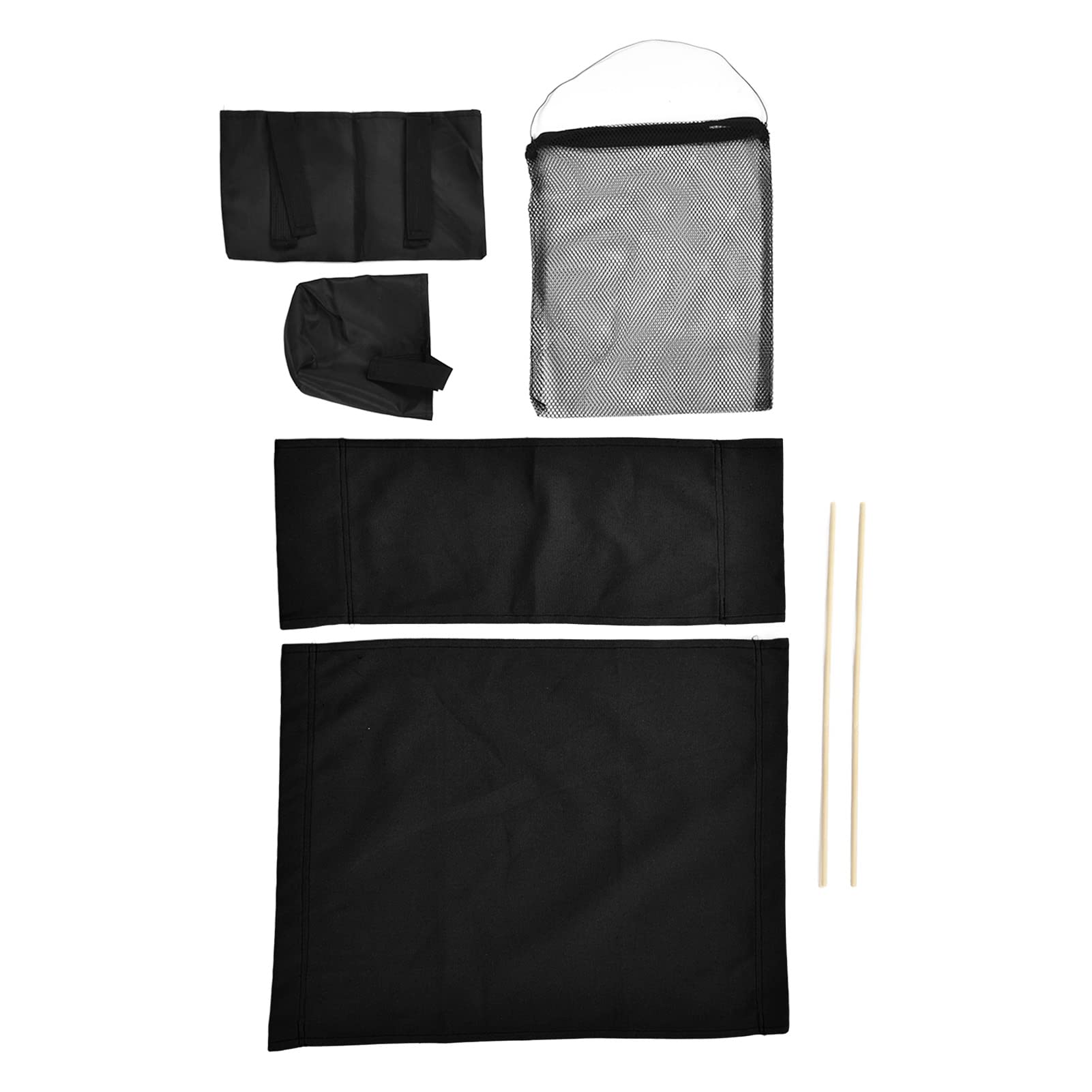 Ersatz-Sitzbezug Aus Segeltuch Für Regiestuhl - Schwarz, 54x41cm + 52x20cm, Mit Holzstab