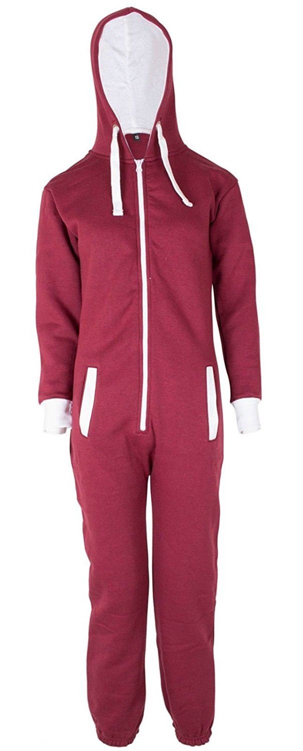 Kids Unisex Boys Girls Children Plain Onesie Hooded All in One Jumpsuit 7-13 Yrers