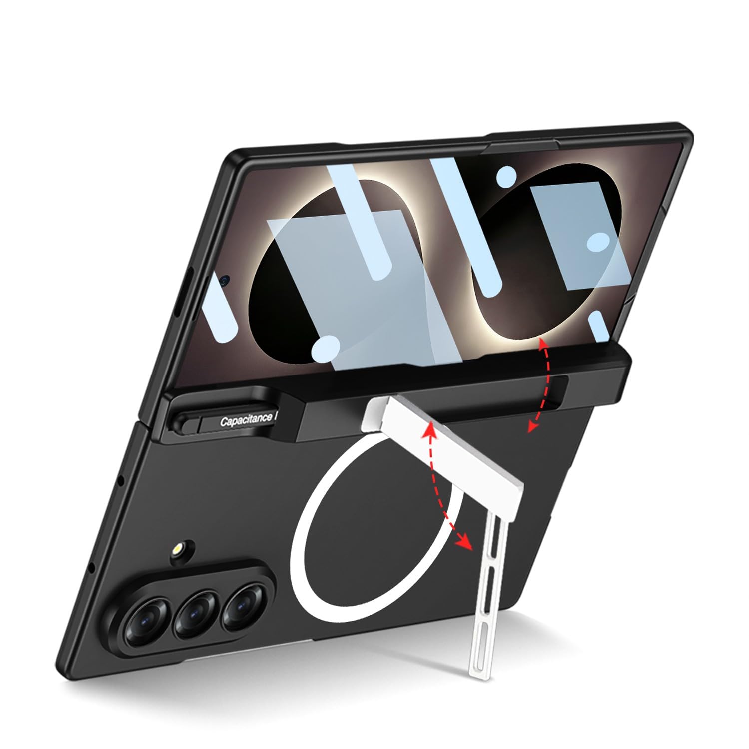 Generic etui kompatybilne z Samsung Galaxy Z Fold 8 Ultra (kolor: Titaniumgray) Magnetyczny twardy matowy futerał metalowy stojak gniazdo na długopis z folią ekranową