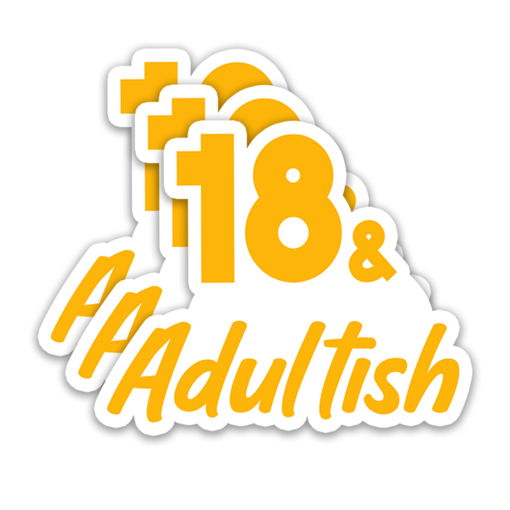 Photo 1 of (3Pcs) Bruh I'm 18 Sticker Funny 18th Birthday Stickers Gifts for Teens Girls Waterproof Vinyl Decals for Water Bottles, Scrapbooks, Laptop, Journals, 3 x 2.8 inch