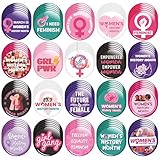 Dvbonike 100Pcs Women's History Month Button Pins Party Favor - Feminist Round Badge Pinback Girl Power Female...