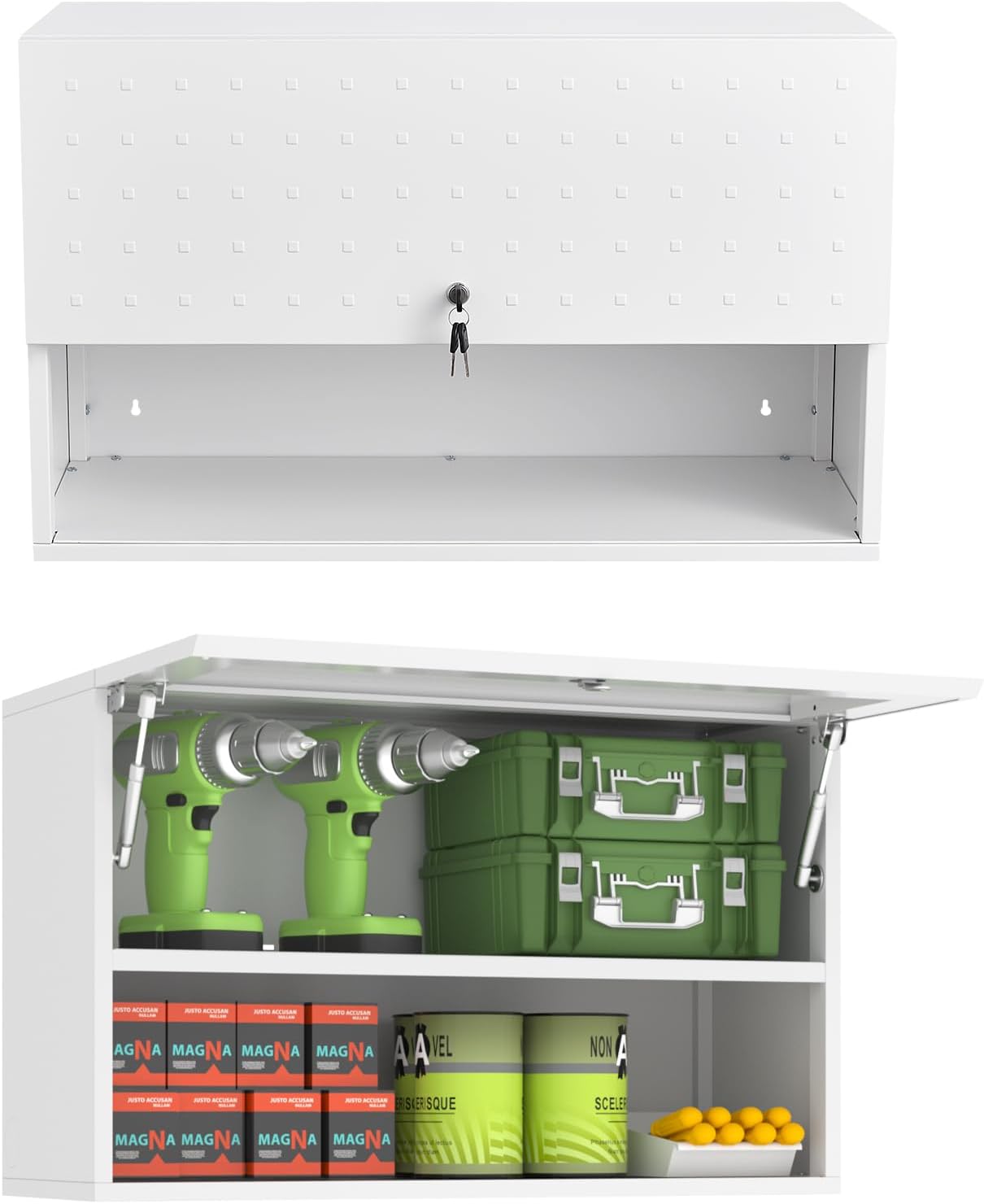 TIMELESS PIECES Metal Wall Storage with Lock