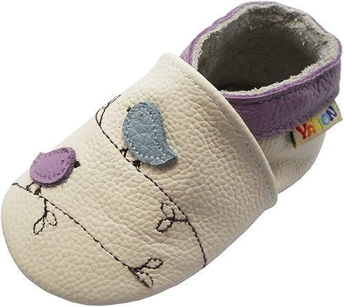 YALION Mocasines para bebés niños y niñas, zapatos de cuero de suela suave, zapatos antideslizantes para cuna para bebés y niños pequeños