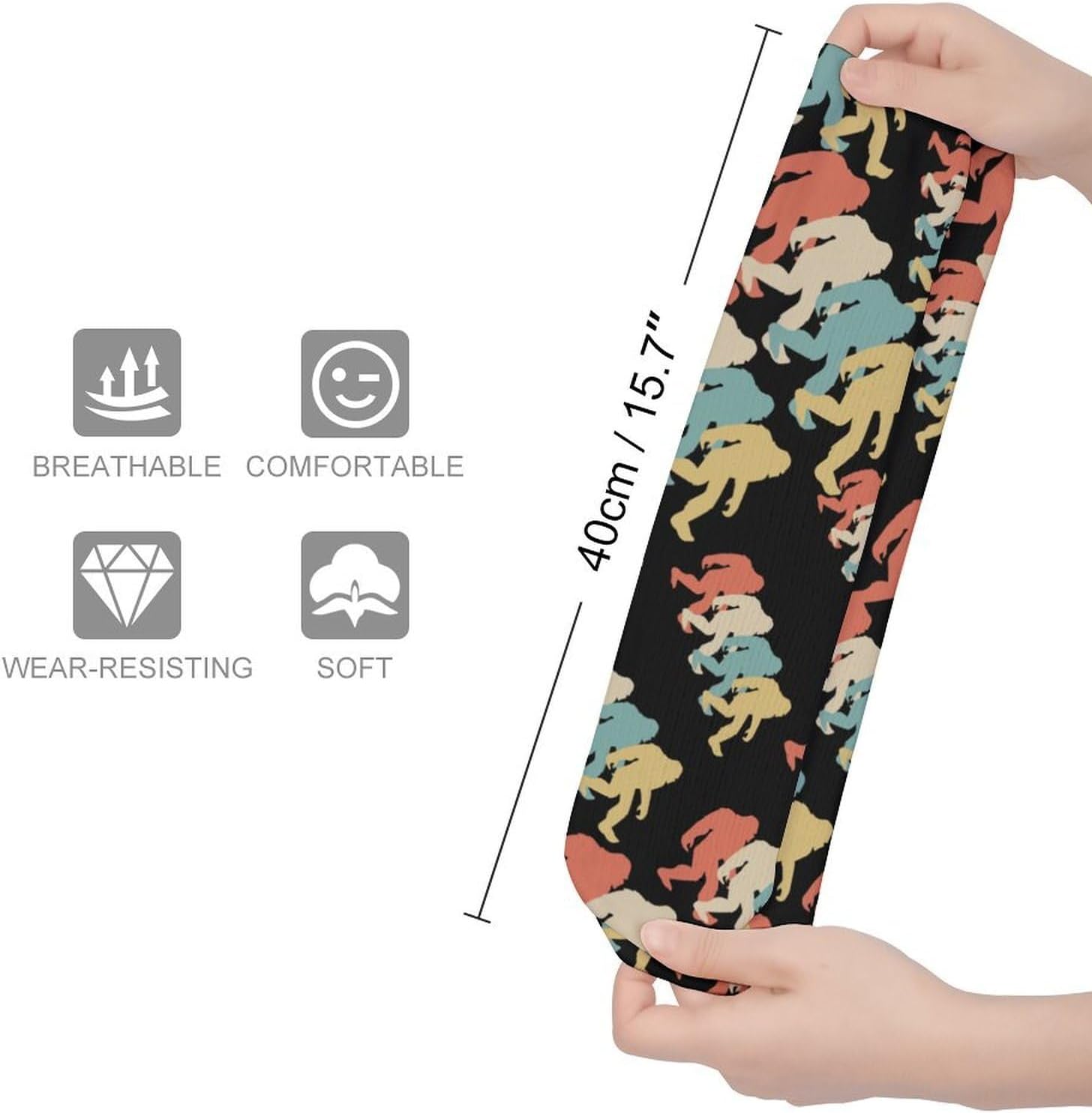 Vintage Bigfoot Sasquatch Knee High Socks Casual Long Stockings Over Calf Sock Tube for Women Men