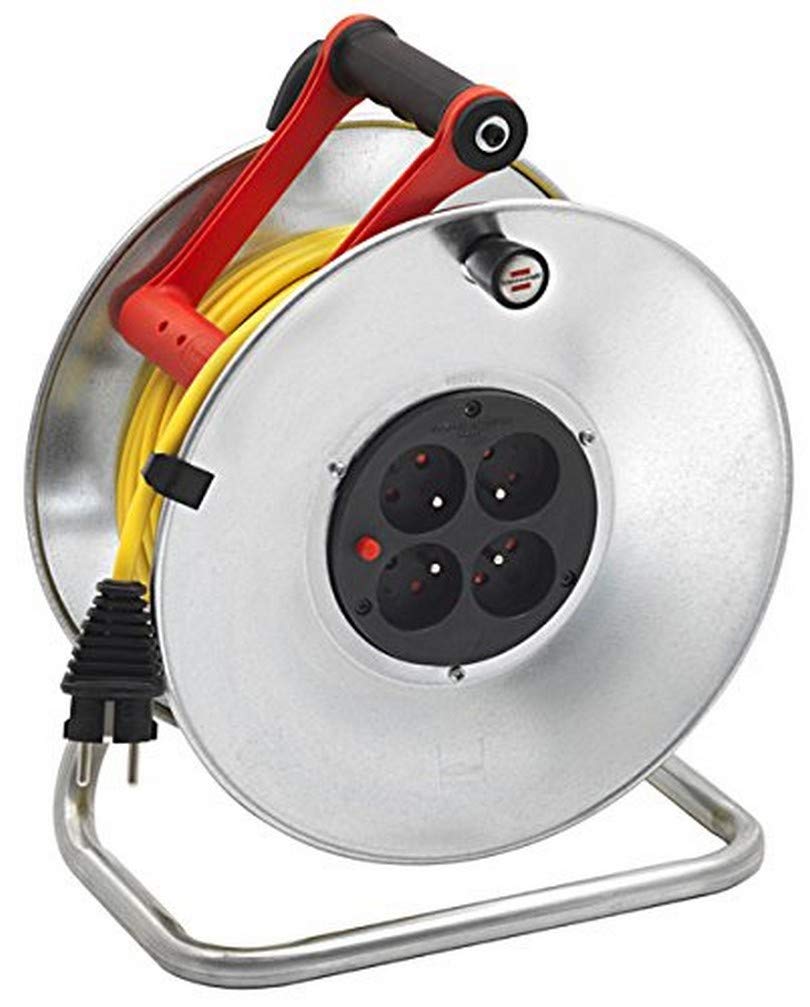 Brennenstuhl Silver Brico Cable Reel 50 m (Cablepilot), Made in France Grey