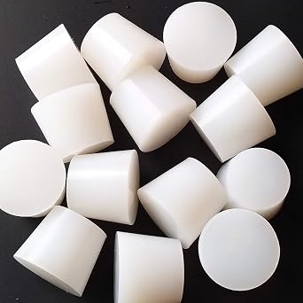 LGEGE White Tapered Shaped Solid Silicon Rubber Stopper Lab Stopper 10# Size 3 Pcs