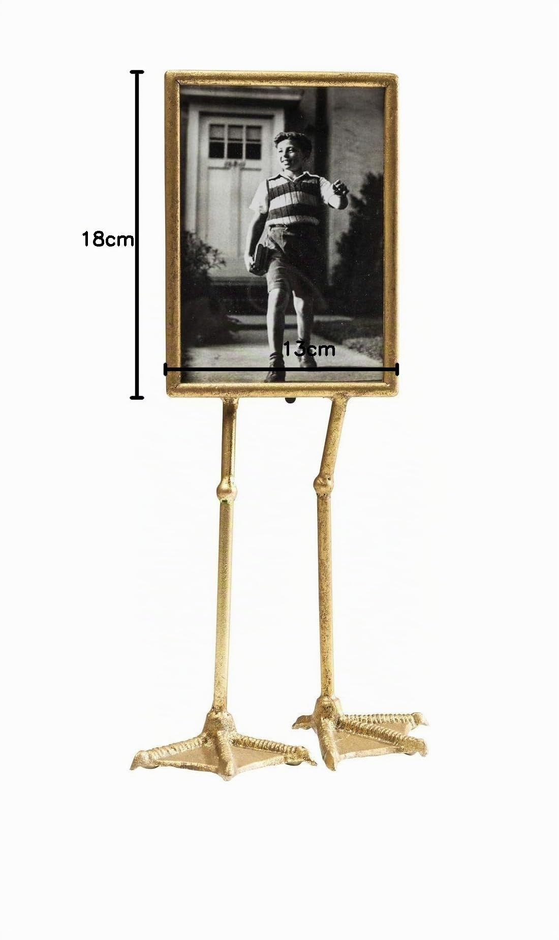 Kare Design cornice portafoto Duck Feet, verticale, 13x18cm, oro anticato, anatra, accessorio divertente
