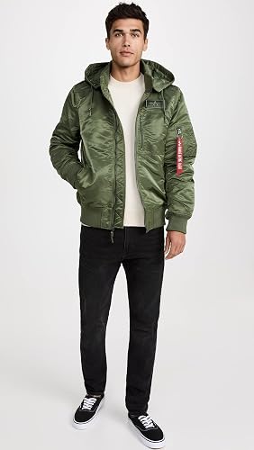 Amazon | Alpha Industries メンズ MA-1 フード付きリブフライト