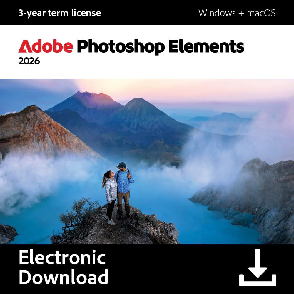 Adobe Photoshop Elements 2026 | 3-year term licence |1 Device|1 User|PC/MAC|Digital Download
