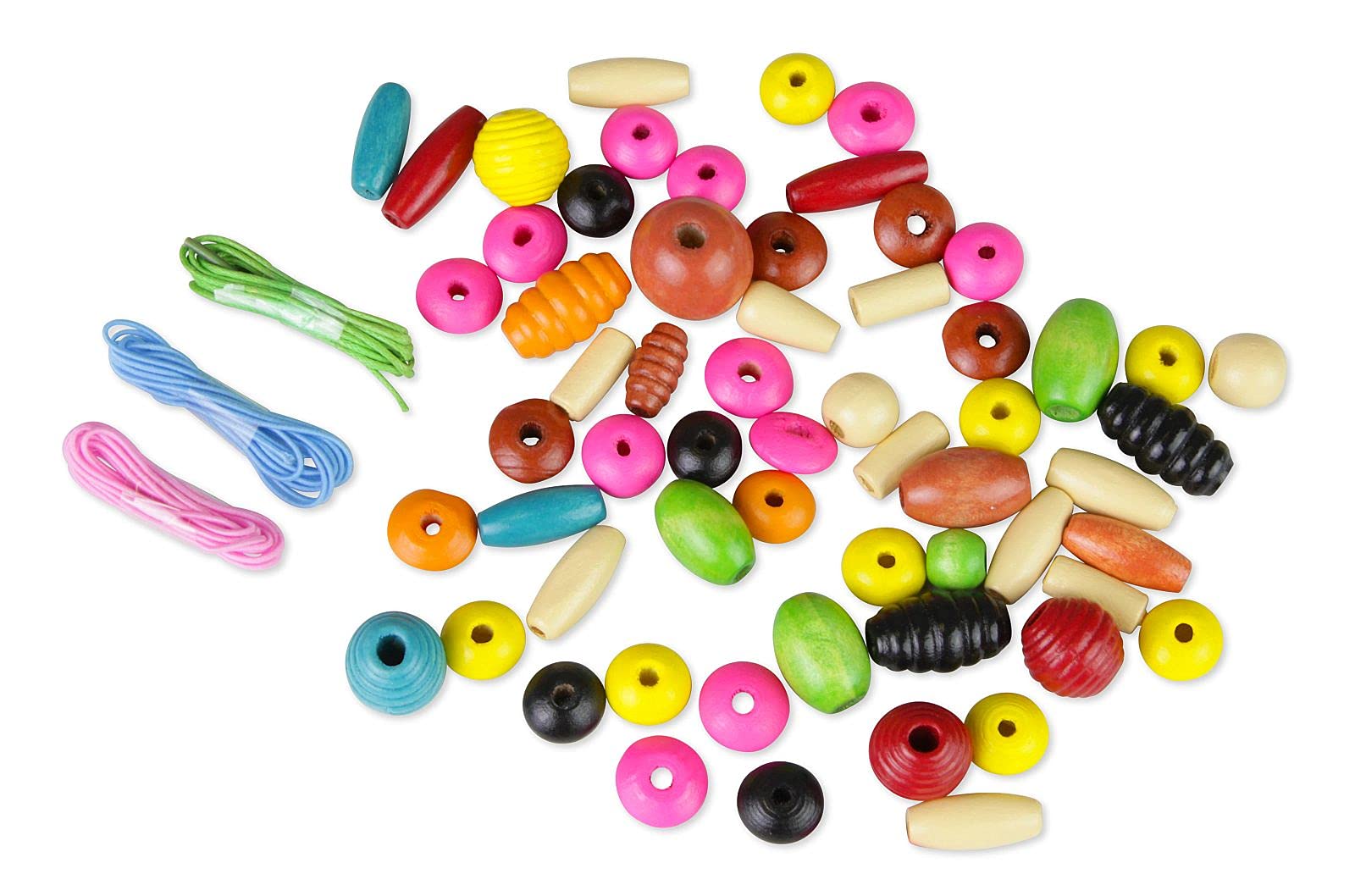 Lena – Coffret De Perles En Bois à Enfiler, Boîte Cœur, 3 Colliers Ou Bracelets DIY, Dès 3 Ans