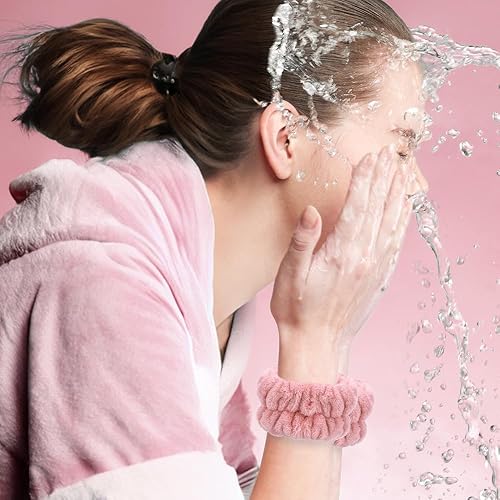 Miniatura 7 de 2 toallas de muñeca para mujer, para lavar la cara, brazos, puños para lavar la cara, muñequeras para el cuidado de la piel, bandas de lavado de