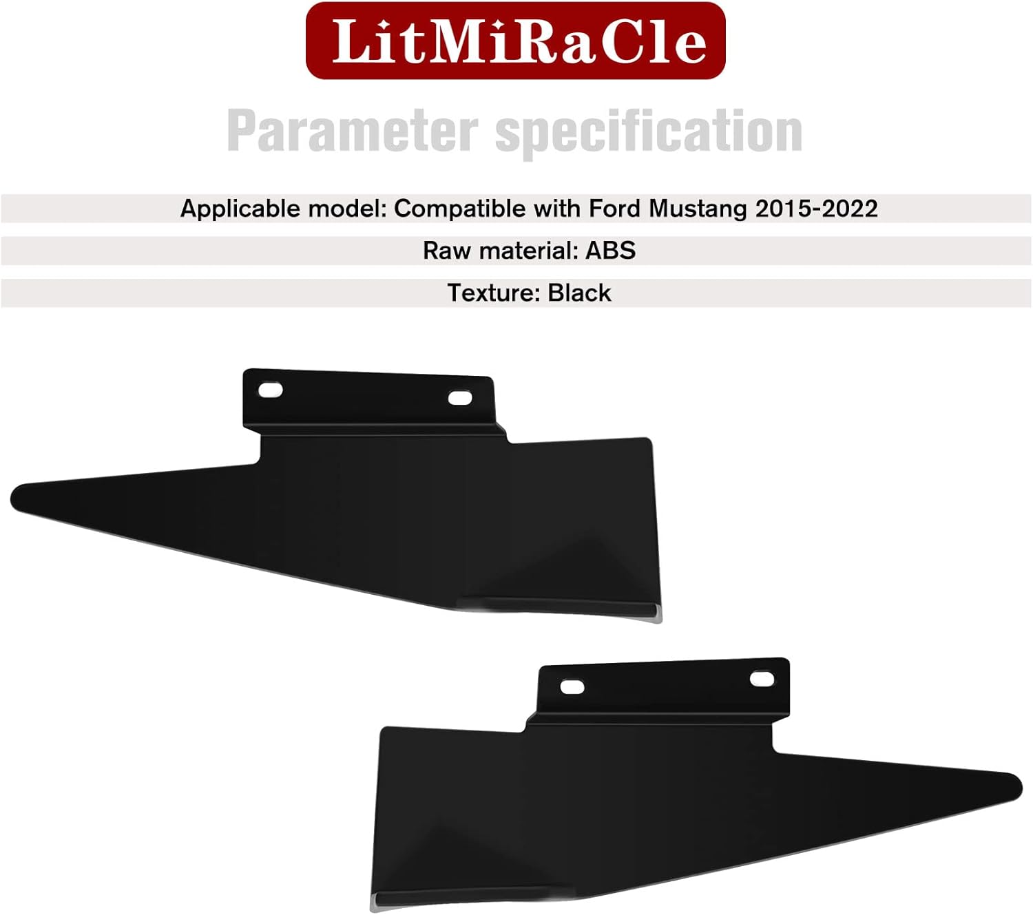 Side Skirt Rocker Winglet & Rear Side Splitters Compatible with Ford Mustang 2015+, Car Body Plastic Side Skirt Diffuser 2PCS