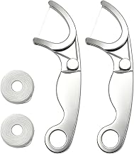 Dental Floss Holder Reusable Metal Toothpicks Set of 4