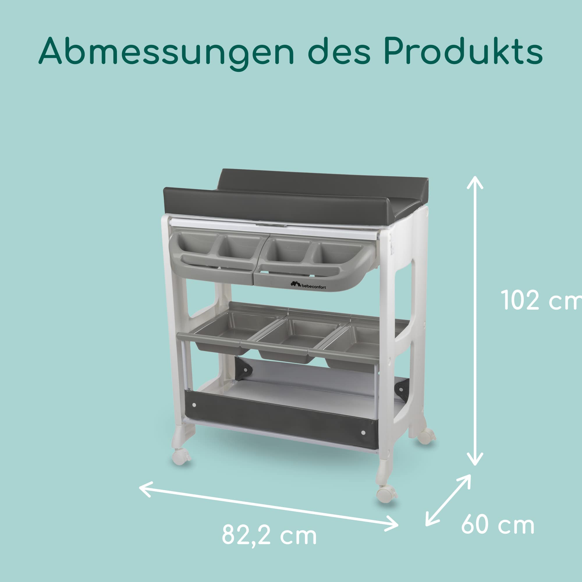 Bebeconfort Dolphy 2-in-1 Baby Badewanne & Wickelkommode 0-12 Monate max. 11 kg Grau
