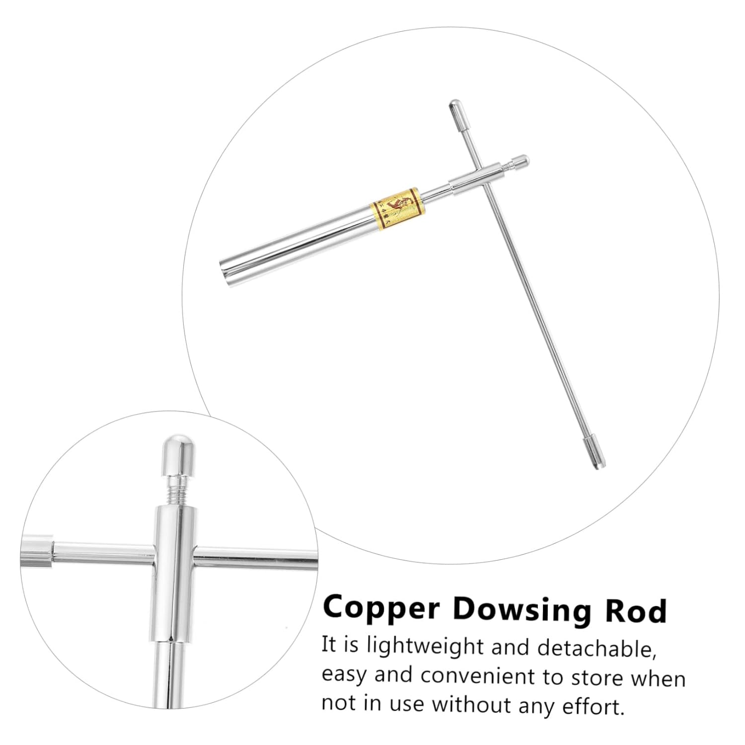 Alipis 1 Set Feng Shui Divining Rod Copper Water Detection Tool with Box Guidebook Portable Probe for Locating Water Sources and High Sensitivity Dowsing Rod