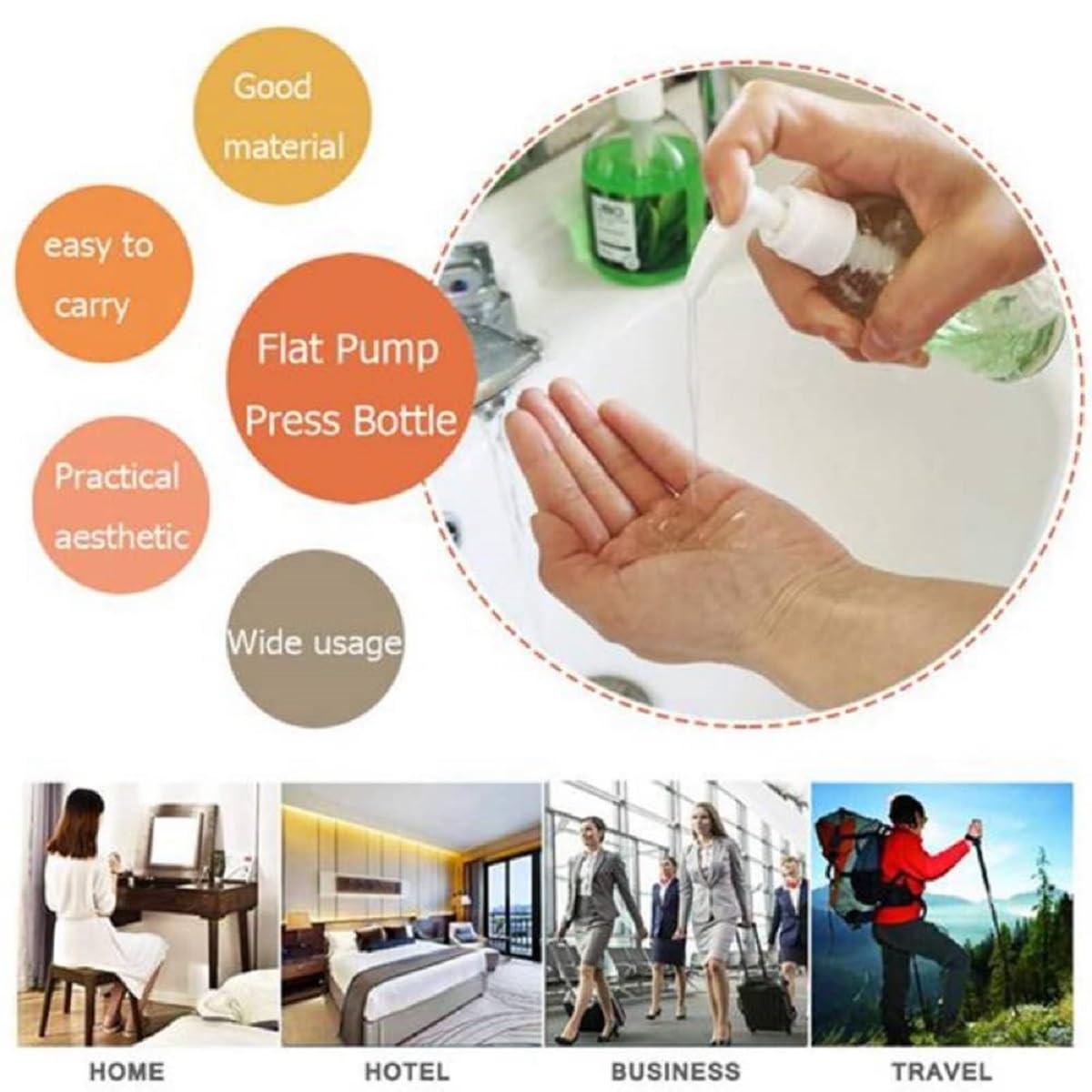 Bottiglia Pompa da Viaggio in Plastica,Dispenser per Lozione,Boccette Contenitori Ricaricabile 6PC Bottiglie da Viaggio Trasparenti 100ml con 2 Piccoli Imbuti per Cosmetici Lozione Bagno Shampoo