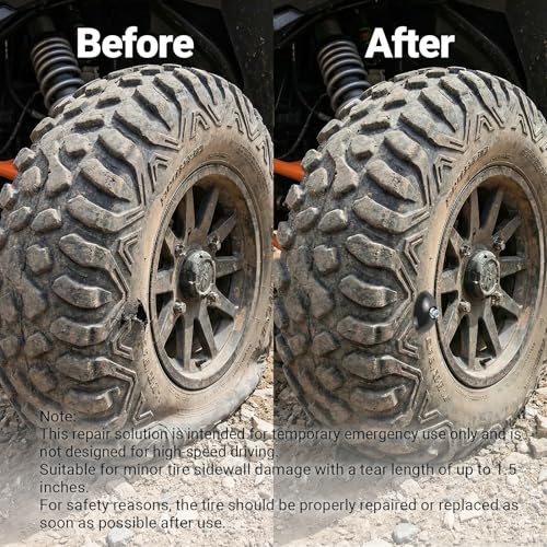 Rlcvecv Sidewall Tire Repair Kit, Tire Puncture Repair Kit Portable Side Wall Slug Emergency Repairs Tool Compatible with ATV UTV SXS Lawnmower Tractor RZR Talon KRX by Rlcvecv - Used condition - Image 6