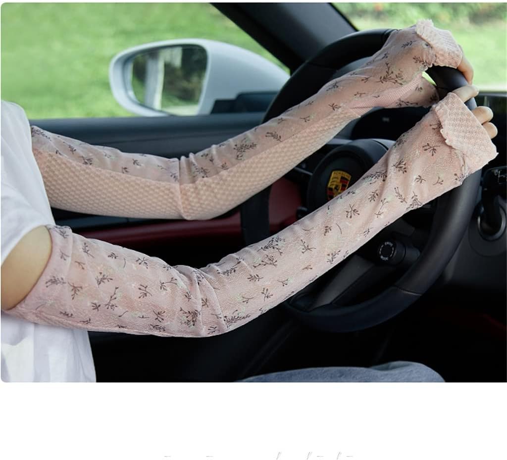 HBJWOV Floral Lace Sleeves Women's Driving Long Gloves Thin Arm Guards Arm Sleeves