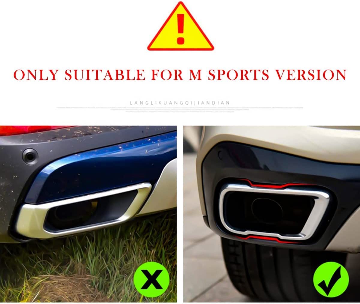 Uitlaattips 2 Stuks Voor Bmw X5 G05 X6 G06 X7 G07 2019 2020 2021 Auto Uitlaat Uitlaatpijp Staart Cover Trim Exterieur Aluminium Hoogglans Zwart Staart Keel (Kleur : Silvery