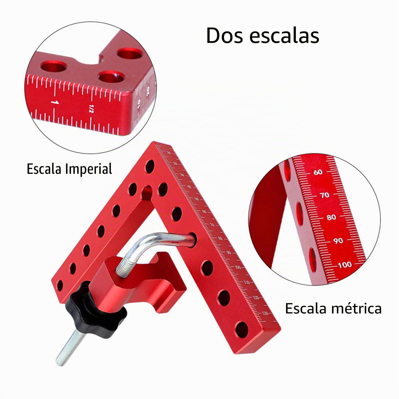BIGP Regla de Posicionamiento de 90° Escuadras de Posicionamiento Ángulo Recto,140mm x 140mm Sargentos de Ángulo Recto, Sargento Escuadra Para Armarios, Marcos, Cajones