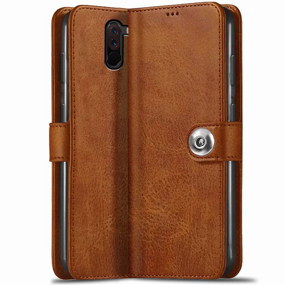 See full amazon price history chart for TheGiftKart Genuine Leather Finish Flip Back Cover Case for Poco F1 | Inbuilt Pockets & Stand | Wallet Style | Designer Button Magnet Flip Cover Back Case for Poco F1 (Brown) TheGiftKart Genuine Leather Finish Flip Back Cover Case for Poco F1 | Inbuilt Pockets & Stand | Wallet Style | Designer Button Magnet Flip Cover Back Case for Poco F1 (Brown) (B09V2F7T65) Amazon Price History, Amazon Price Tracker