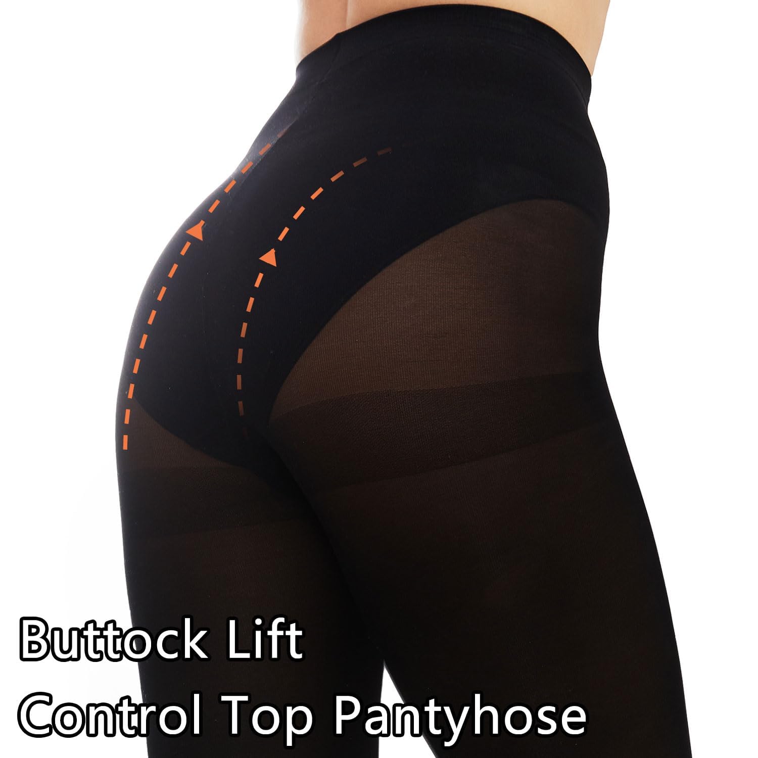 Medias negras para mujer, medias de control de microfibra, talla extra grande 150D con forro polar