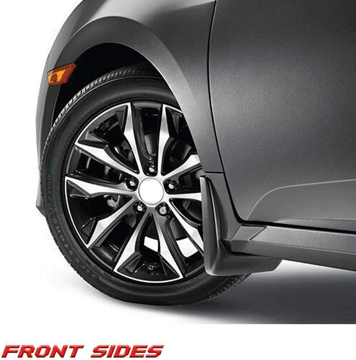 NA Black Front Rear Splash Mud Guards Flaps Compatible for 2016-2020 Honda Civic 4dr Sedan