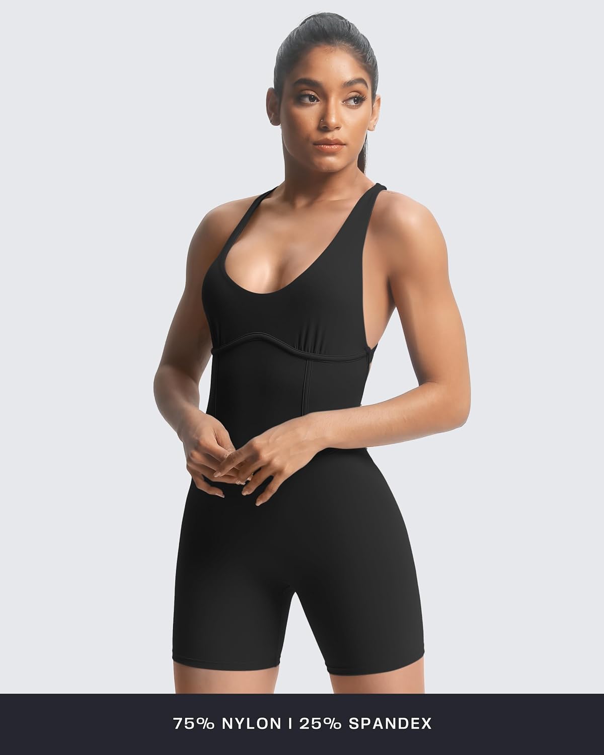 Aoxjox Workout Rompers for Women Brooke Cross Back One Piece Scrunch Gym Yoga Sports Bras Jumpsuit - Image 6