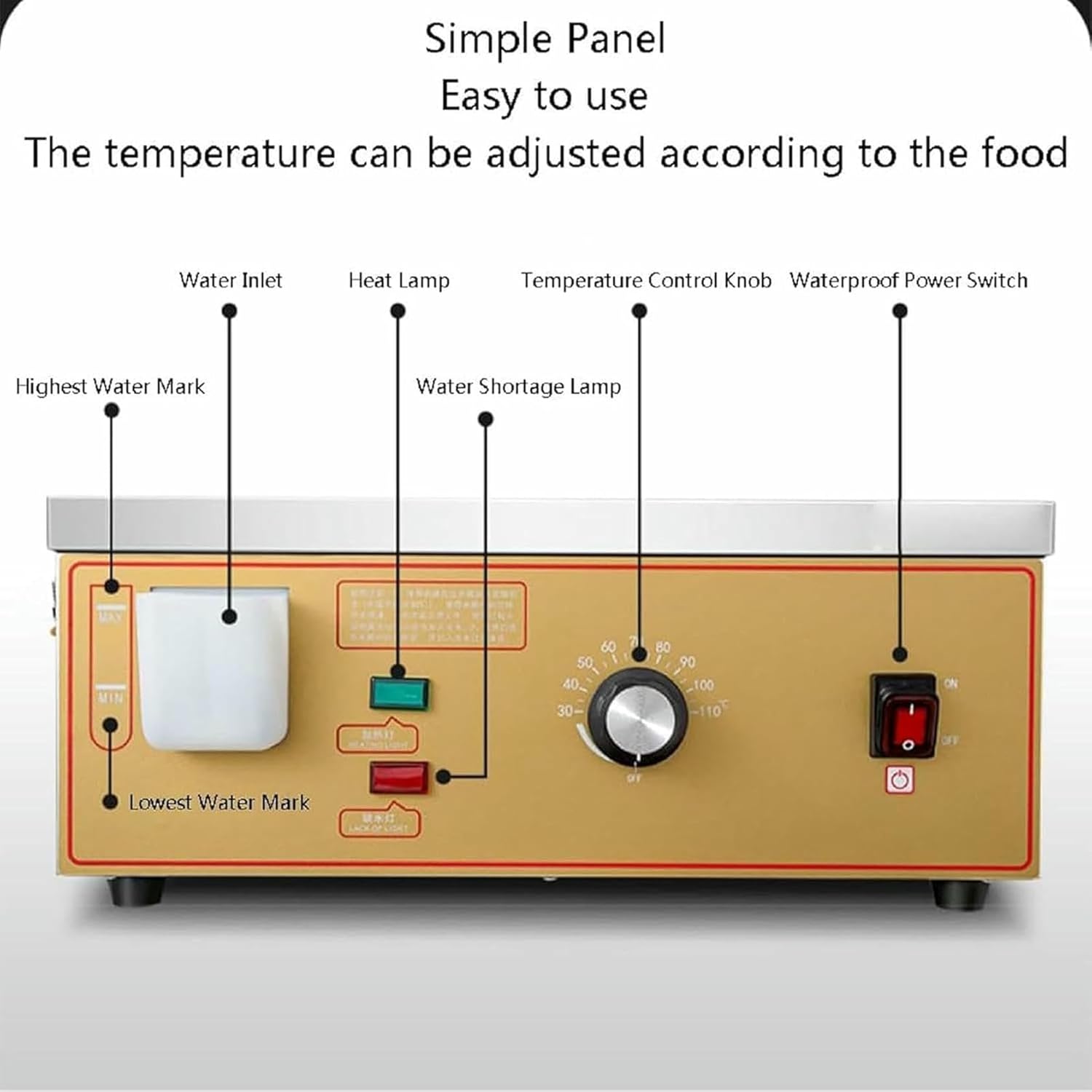 Electric Steamer For Dim Sum, Stainless Steel Of Four Holes, Temperature Of 30 To 110 ℃, Dry Burning Alarm, For Panecill Store Buffet Restaurant