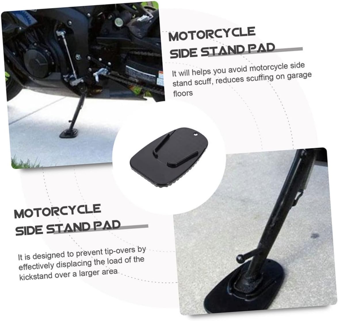 STOBAZA 8pcs Grips Motorcycle Kickstand Pad Wear-resistant Motorbike Support Cushion Foot Side Stand Pad