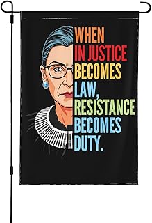 When Injustice Becomes Law Resistance Becomes Duty Flag Anti Fascist Garden Flags 12.5"x18" Double Sided Banner Yard Signs