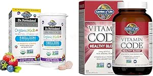 Garden of Life Dr Formulated Probiotics Organic Kids+ Berry Cherry Chewables + Vitamin Code Healthy Blood Capsules