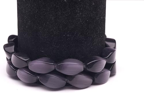 Los granos negros del ojo de gato retorcidos ovalados de la fibra óptica de los granos 49.2 ft m